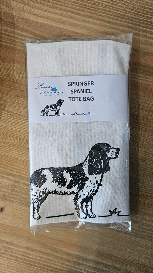 Springer Spaniel 'go fetch' Tote bag