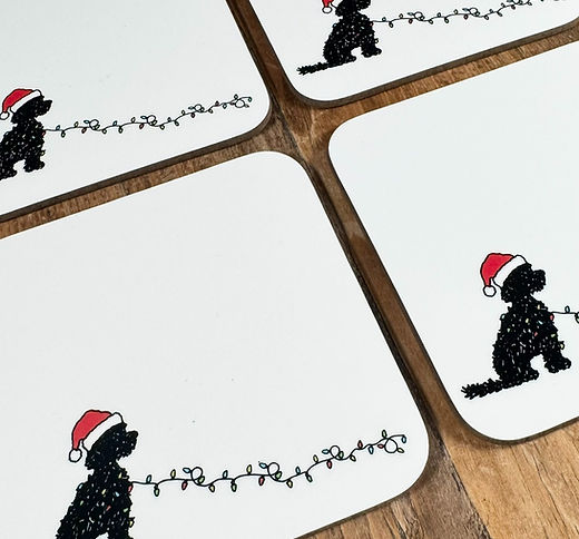 Cockapoo Christmas coaster
