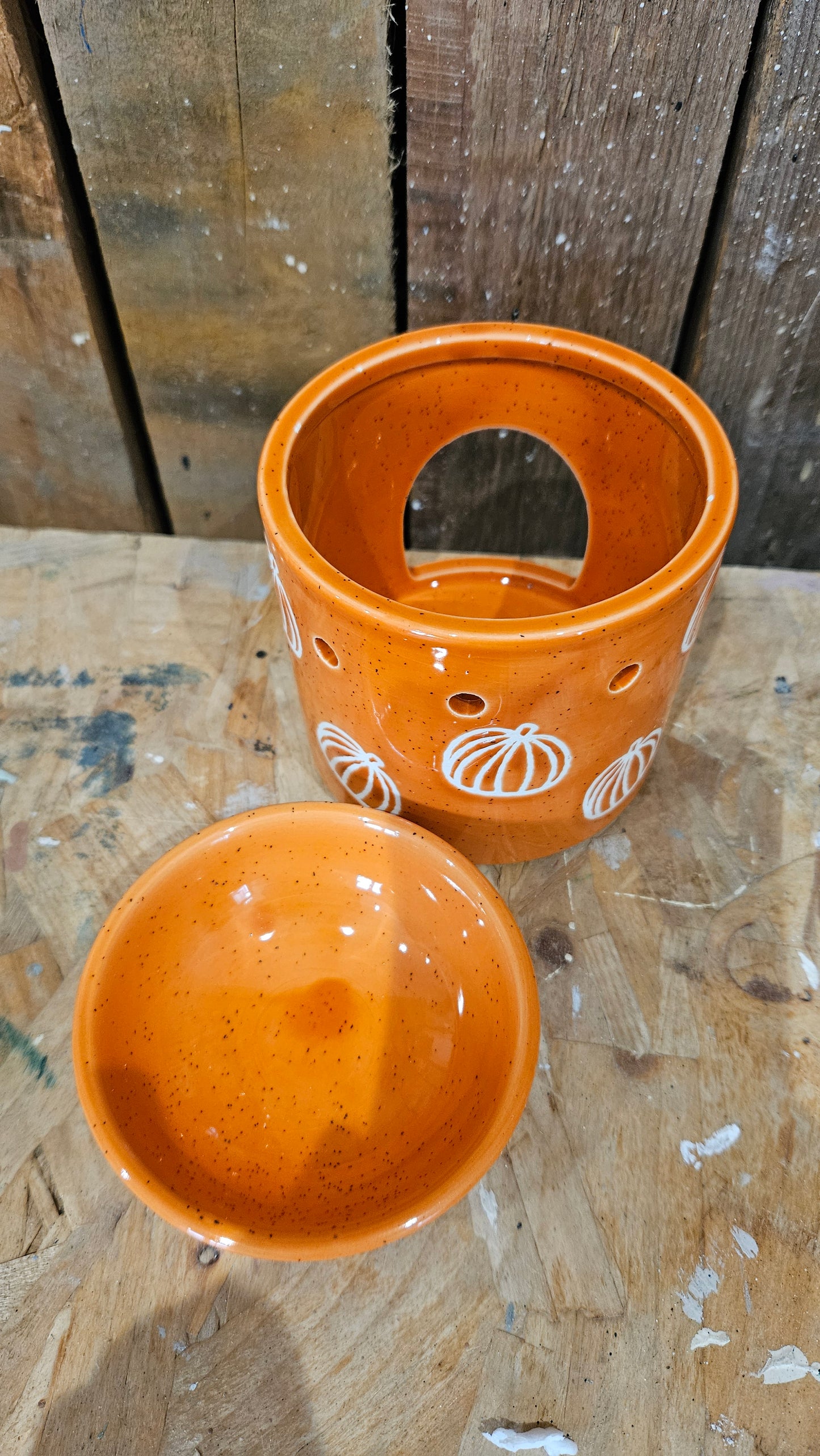 Orange Pumpkin Ceramic Wax Melter