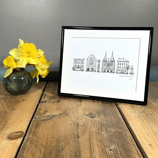 Lichfield Landmarks Framed 10x8 inch signed print