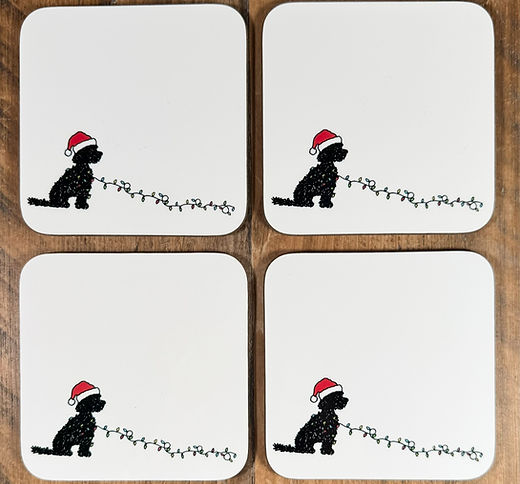 Cockapoo Christmas coaster