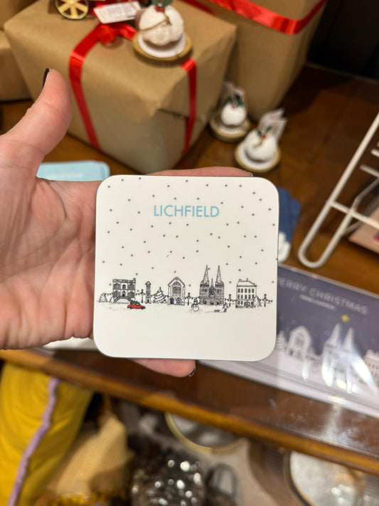 Lichfield Christmas White Coaster