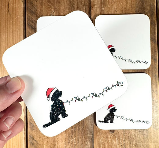 Cockapoo Christmas coaster