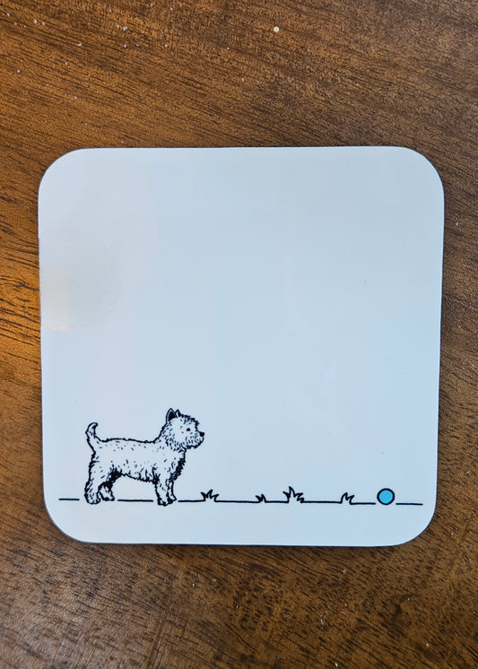 Westie / Terrier 'Go fetch...' Coaster