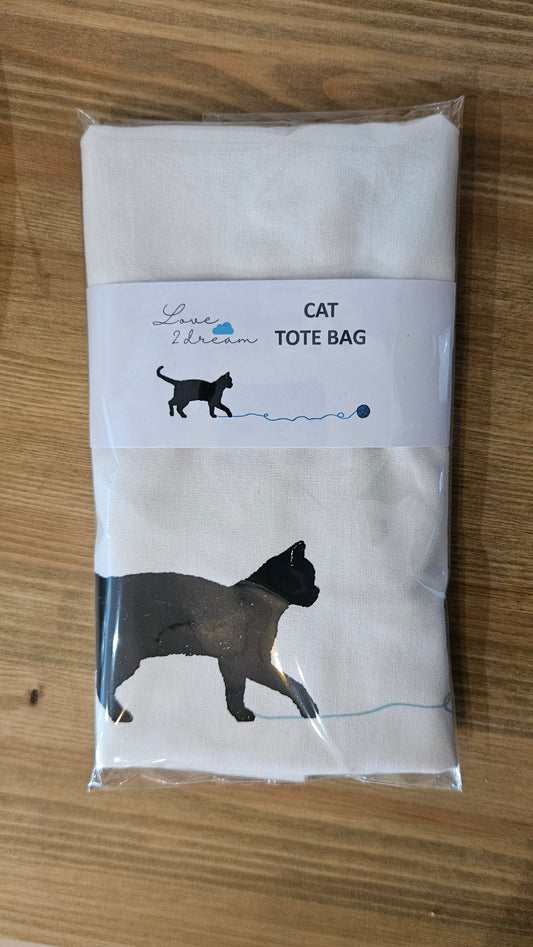 Cat 'go fetch' Tote bag