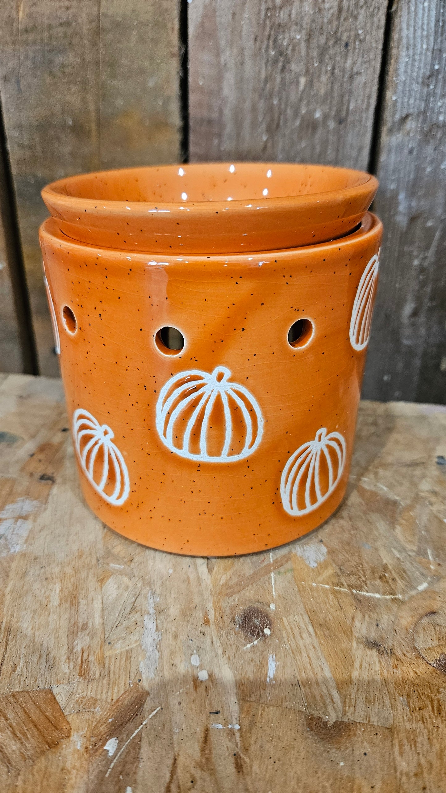 Orange Pumpkin Ceramic Wax Melter