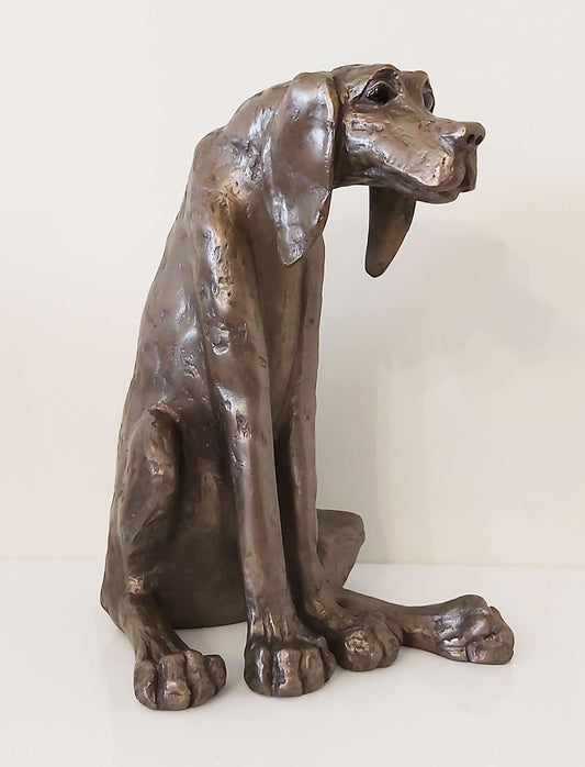 Sidney the Faithful Handsome Hound Dog in Bronze by Frith Sculptures