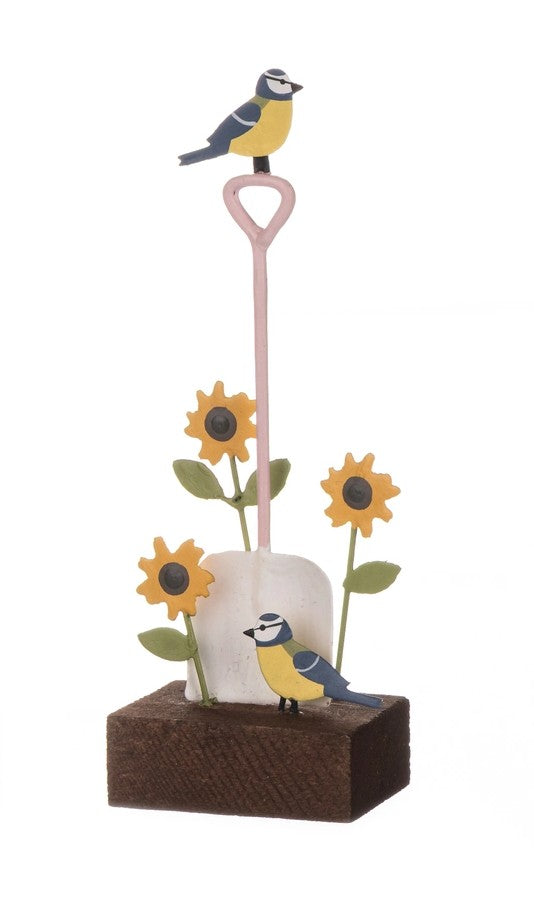 Blue Tits on Spade Ornament