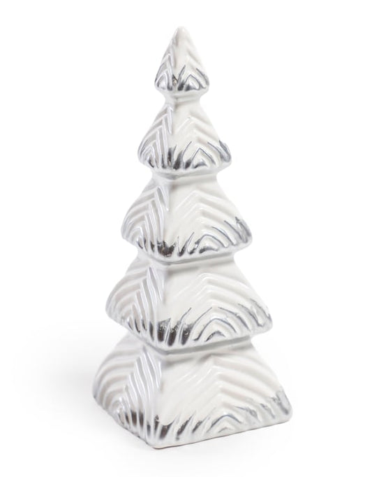 White & Silver Ceramic Christmas Tree