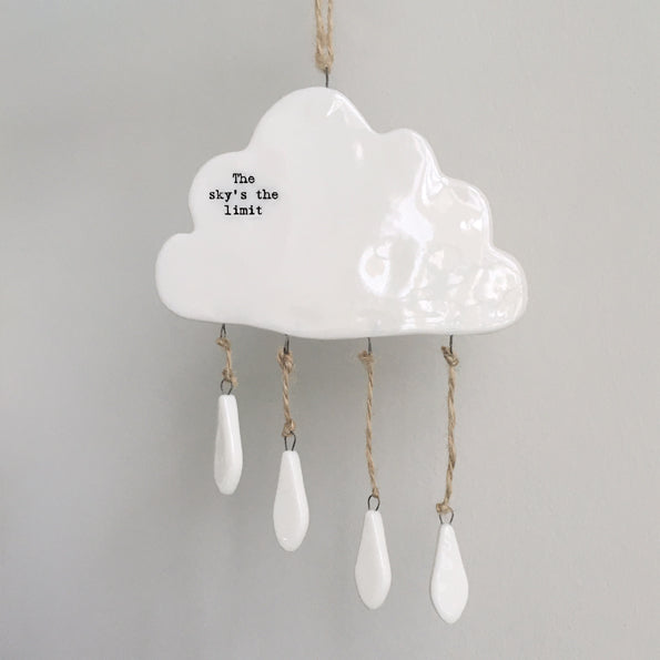 White Porcelain Cloud shaped Mobile -The sky’s the limit