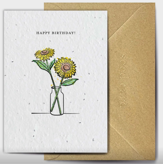 Sunflower birthday - Plantable Seed Card