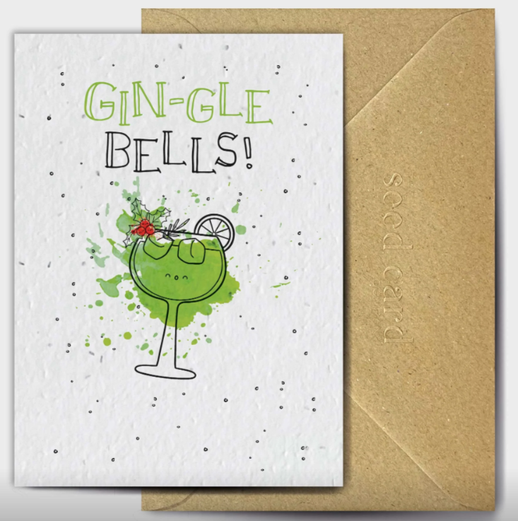 Gin-gle Bells -Plantable Seed Christmas Card