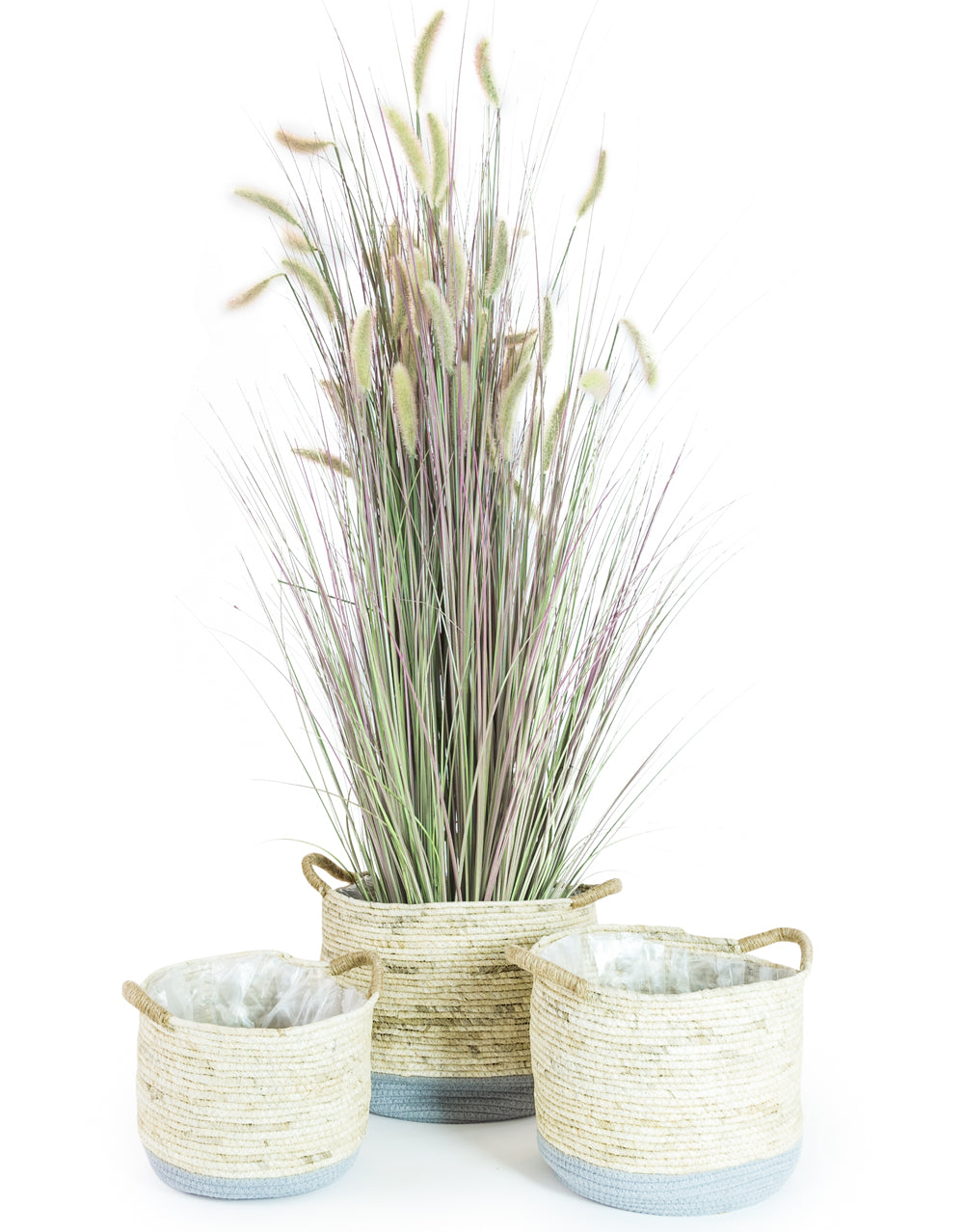 Wicker and Grey Plant Basket - 3 sizes