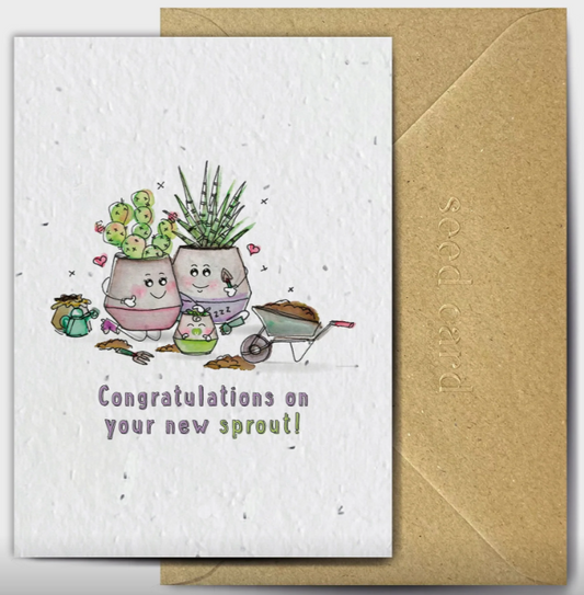 New Baby 'Sprout' - Plantable Seed Card