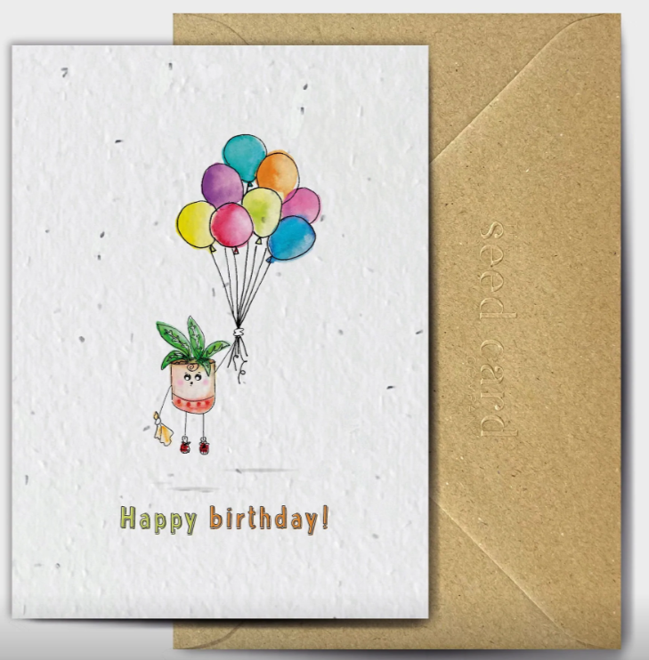 Happy Birthday Balloon - Plantable Seed Card