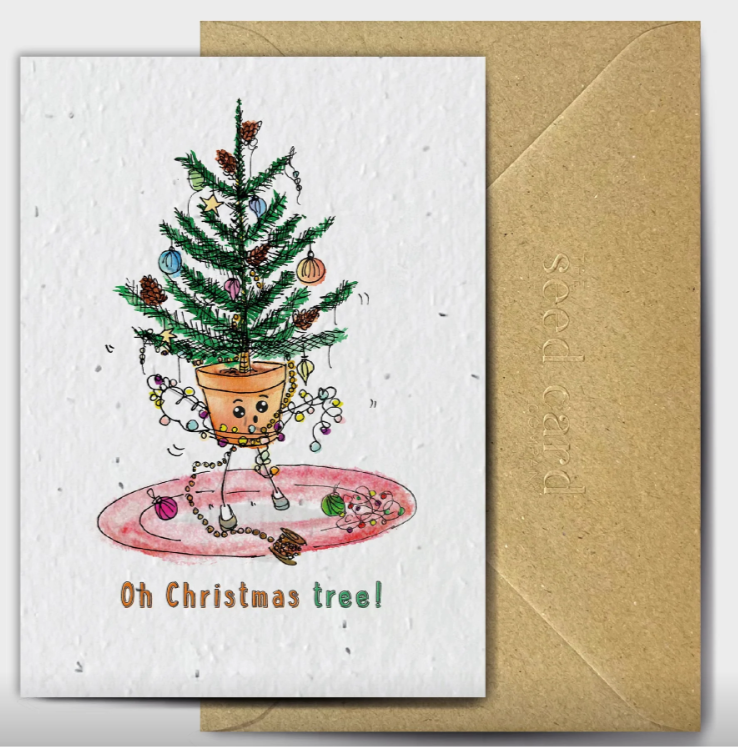 Christmas Tree Tangles Plantable Seed Card