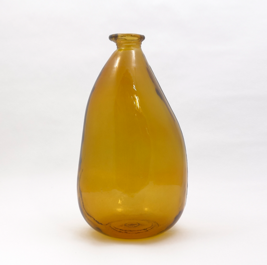 Simplicity blown glass vase 36cm Amber