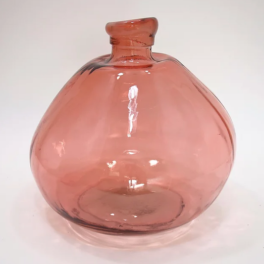 33cm Blown Glass vase Pink